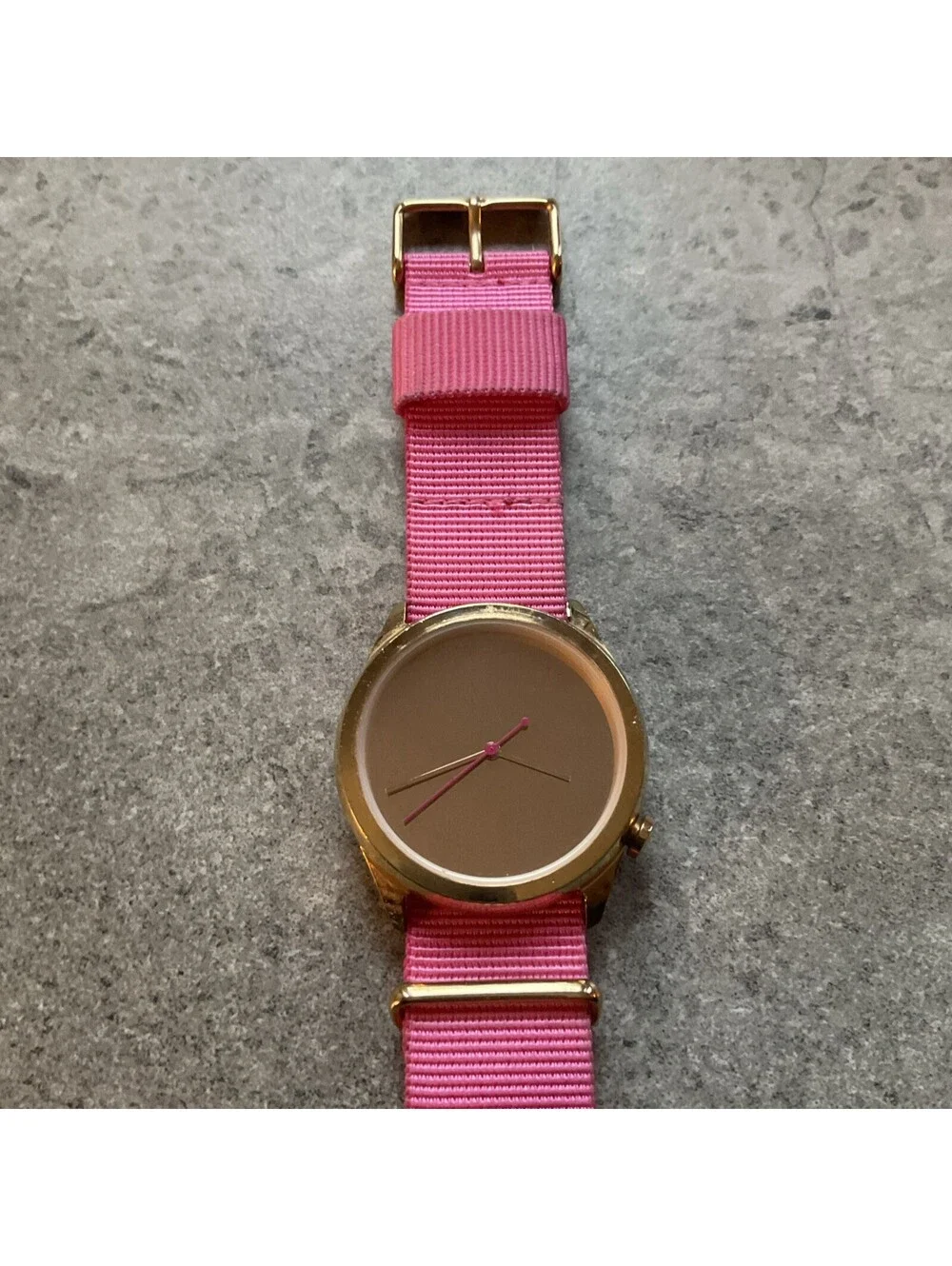 -1- VO525 Quartz Womens Watch 40mm Rose Gold Tone Case Mirror Dial Pink Band A12